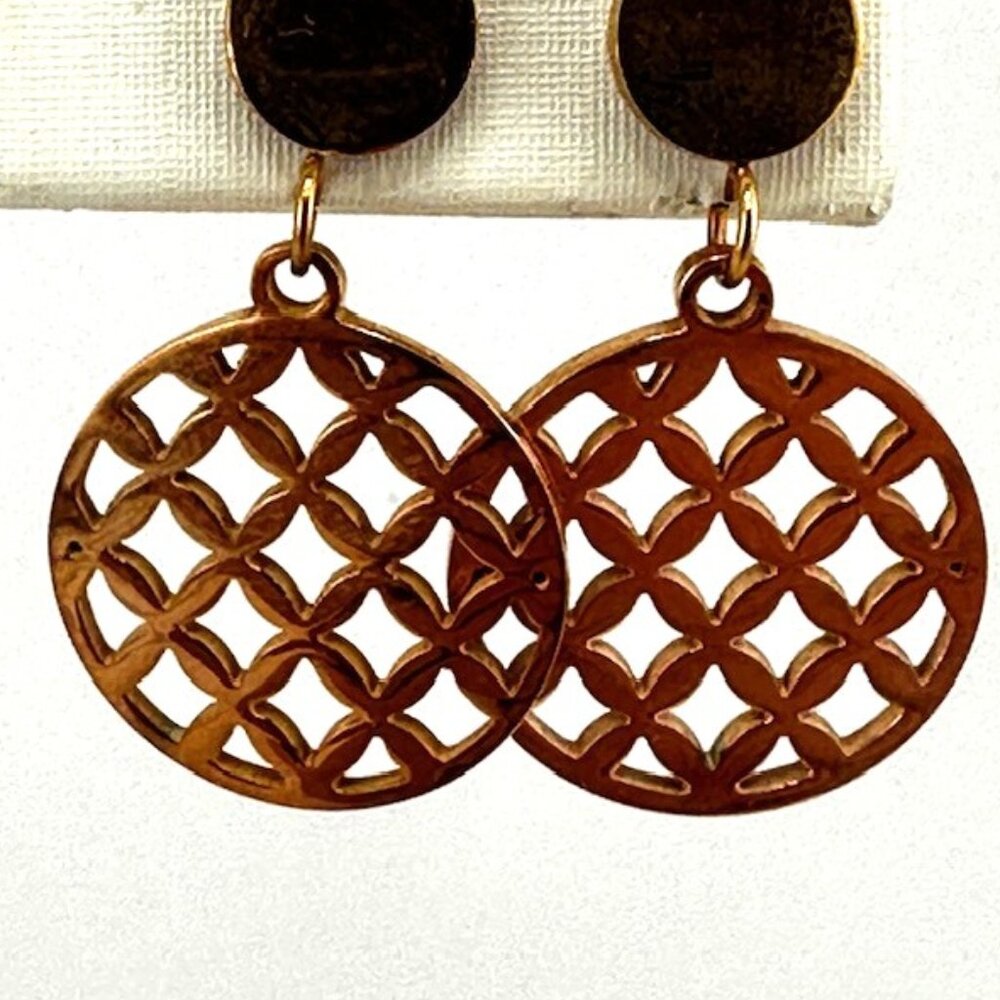 Gold Weave Stud  Pierced Earrings